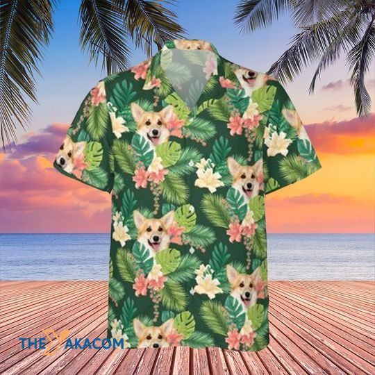 Corgi Lily Floral Summer Beach Vacations The Best Gift For Dog Lovers Hawaiian Shirt Ha18920