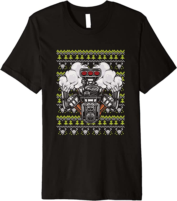 Ugly Christmas X-Mas Hotrod Driver Santa Claus New Year Car Premium T-Shirt