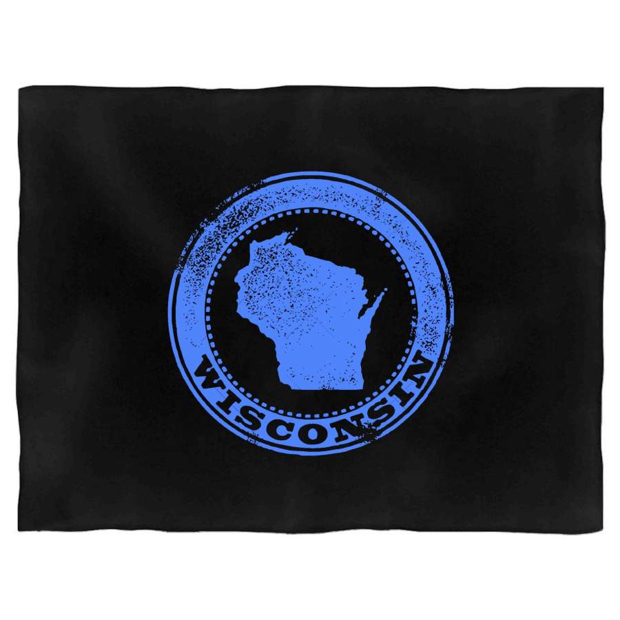 Wisconsin State Seal Retro Wisconsin Blanket