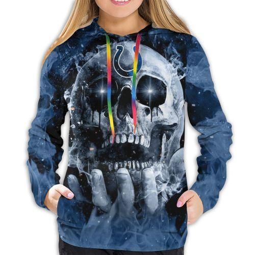 3D Skull Colts Hoodies For Women Pullover Sweatshirt V1 Hoodie 3D Pullover Zip Hoodie 3D
