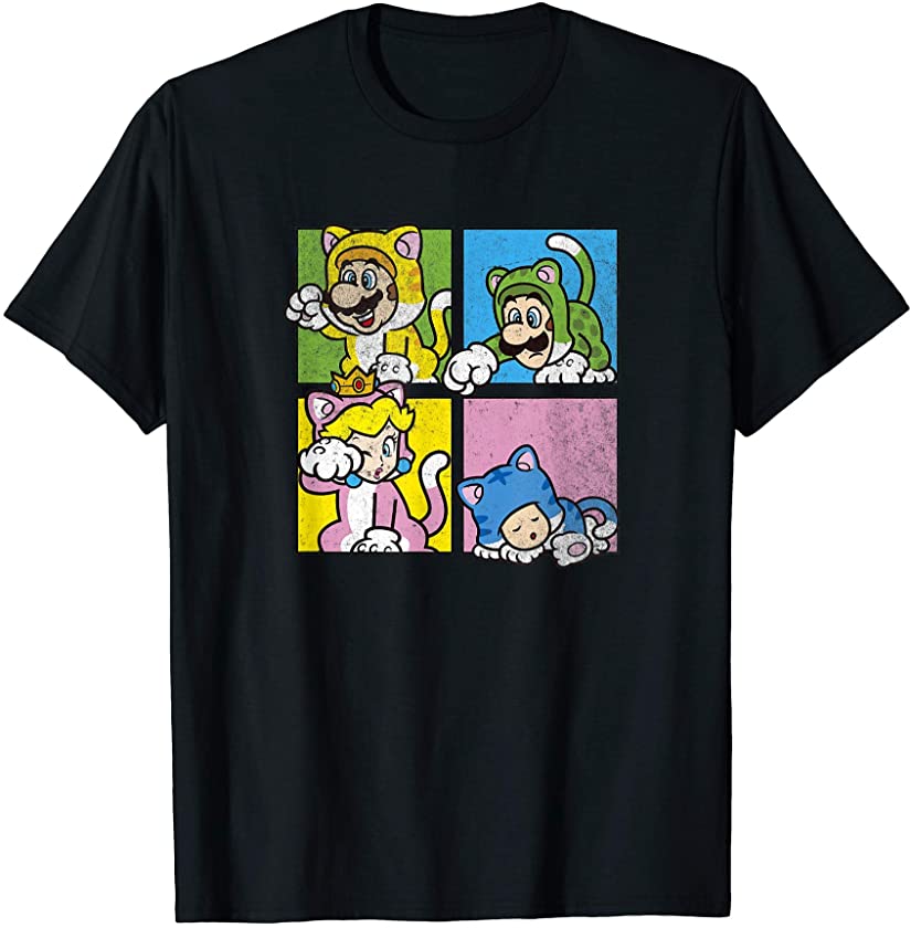 Super Mario 3D Bowser’s Fury Character Panel Portraits T-Shirt