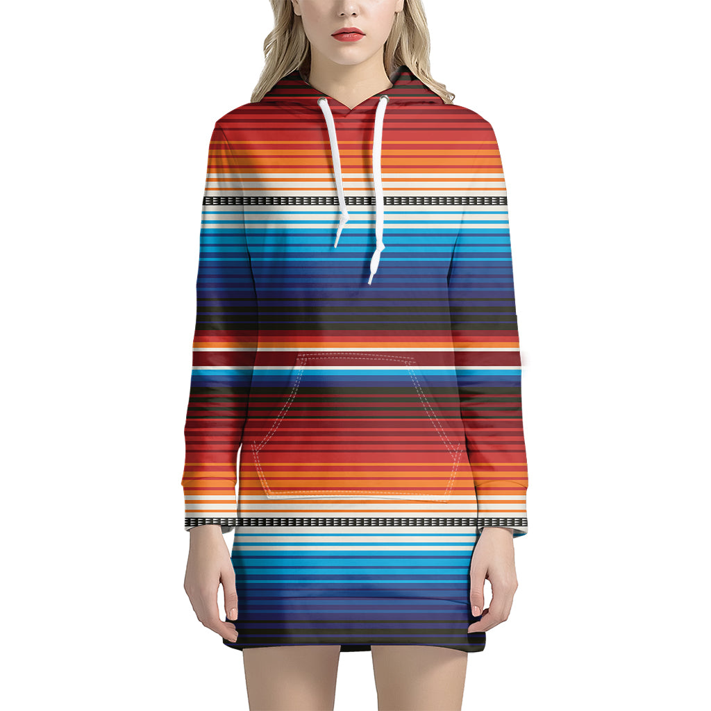 Tribal Mexican Blanket Pattern Print Women’S Pullover Hoodie Dress