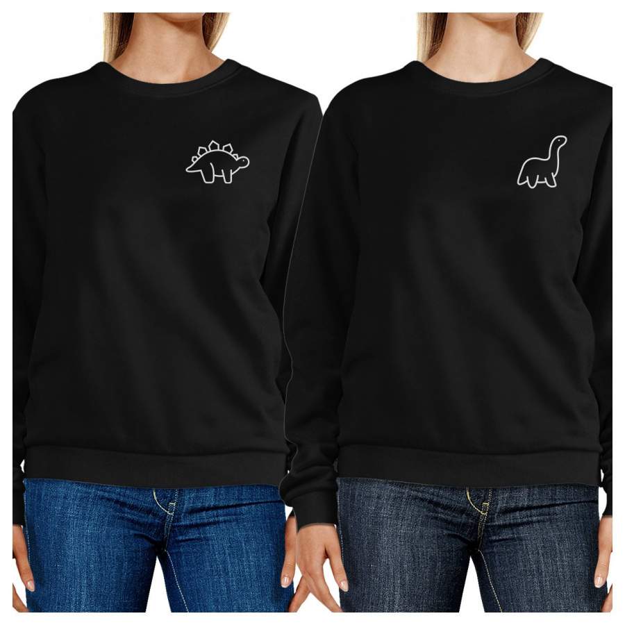 Dinosaurs BFF Matching Black Sweatshirts