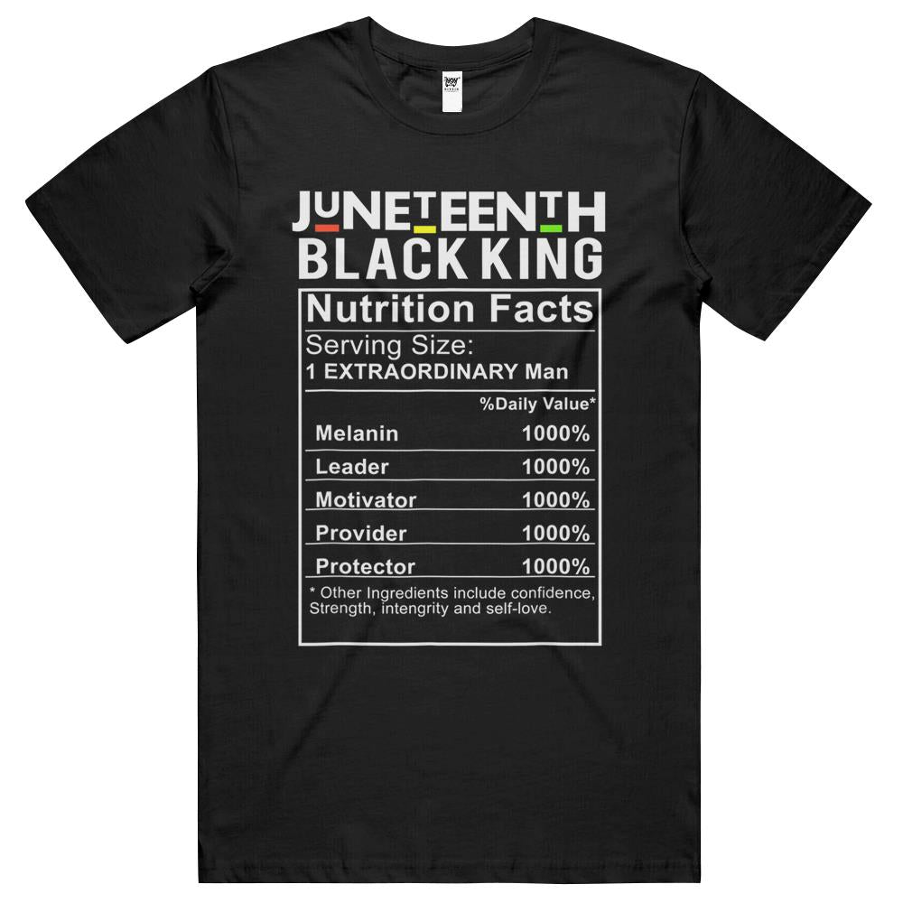 Nutritional Facts Shirt, Nutritional Facts T Shirt, Black King Nutrition Facts Shirt, Juneteenth Black King Nutritional Facts Men Boys Dad Son Fun T Shirts