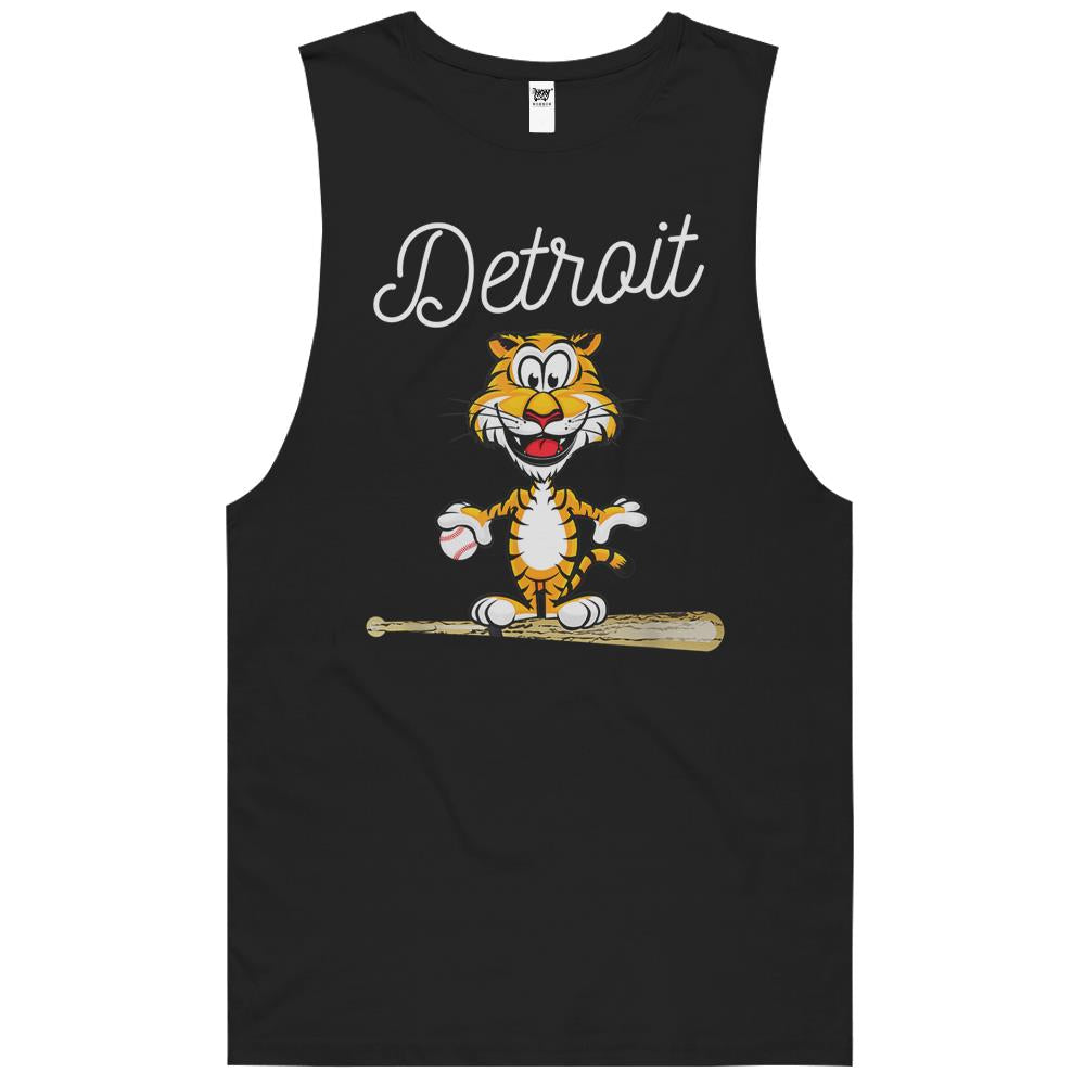 Distressed Tiger Mascot Tshirt For Detroit Baseball Fans Tank Top