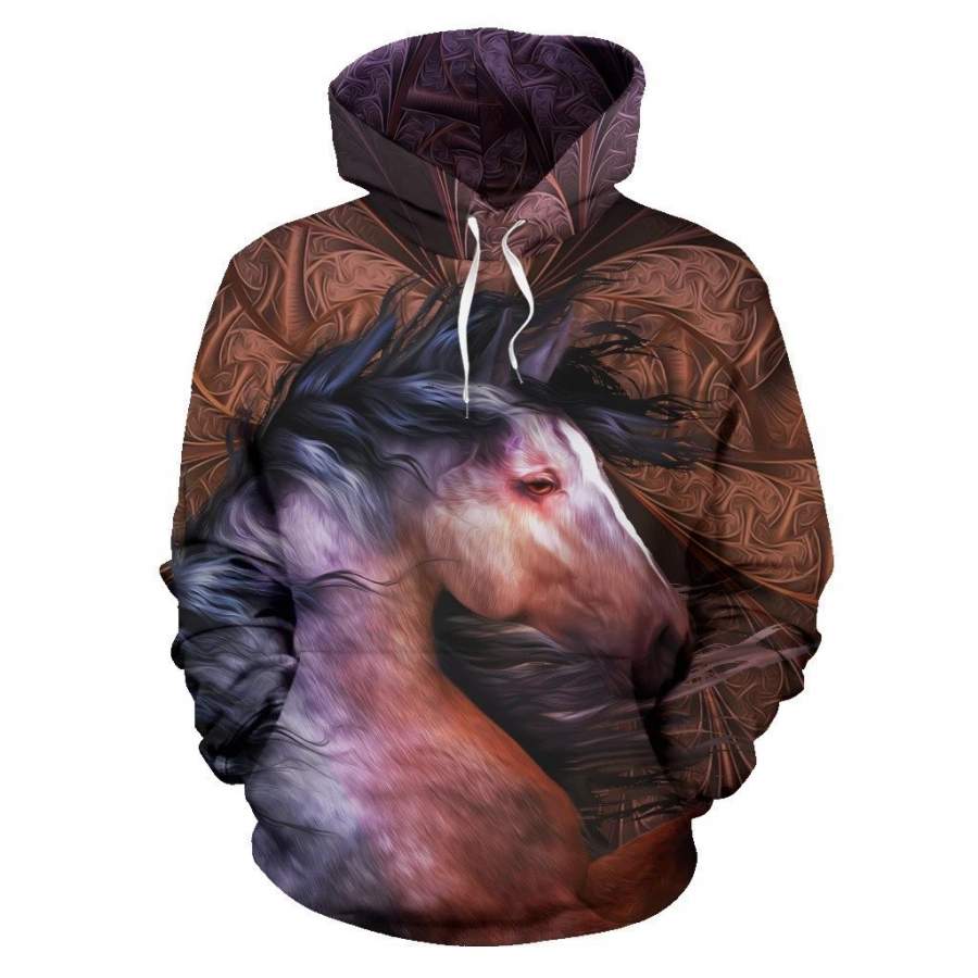 3D All Over Print Horse Hoodie NM120811