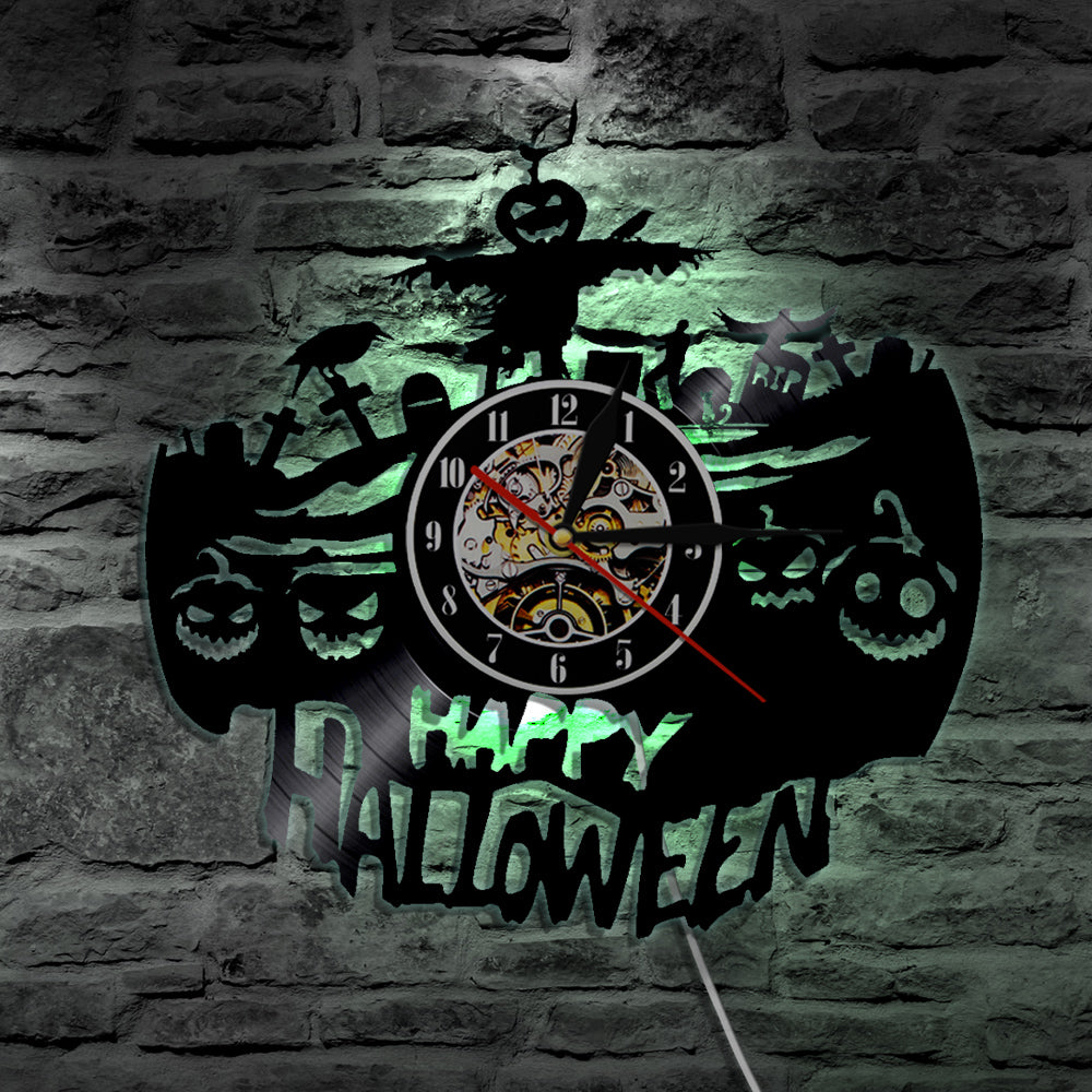 3D Led Happy Halloween Wall Clock