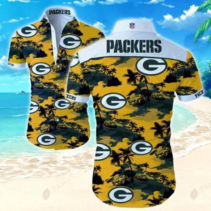 Green Bay Packers Coconut Tree Hawaii Fit Body Shirt