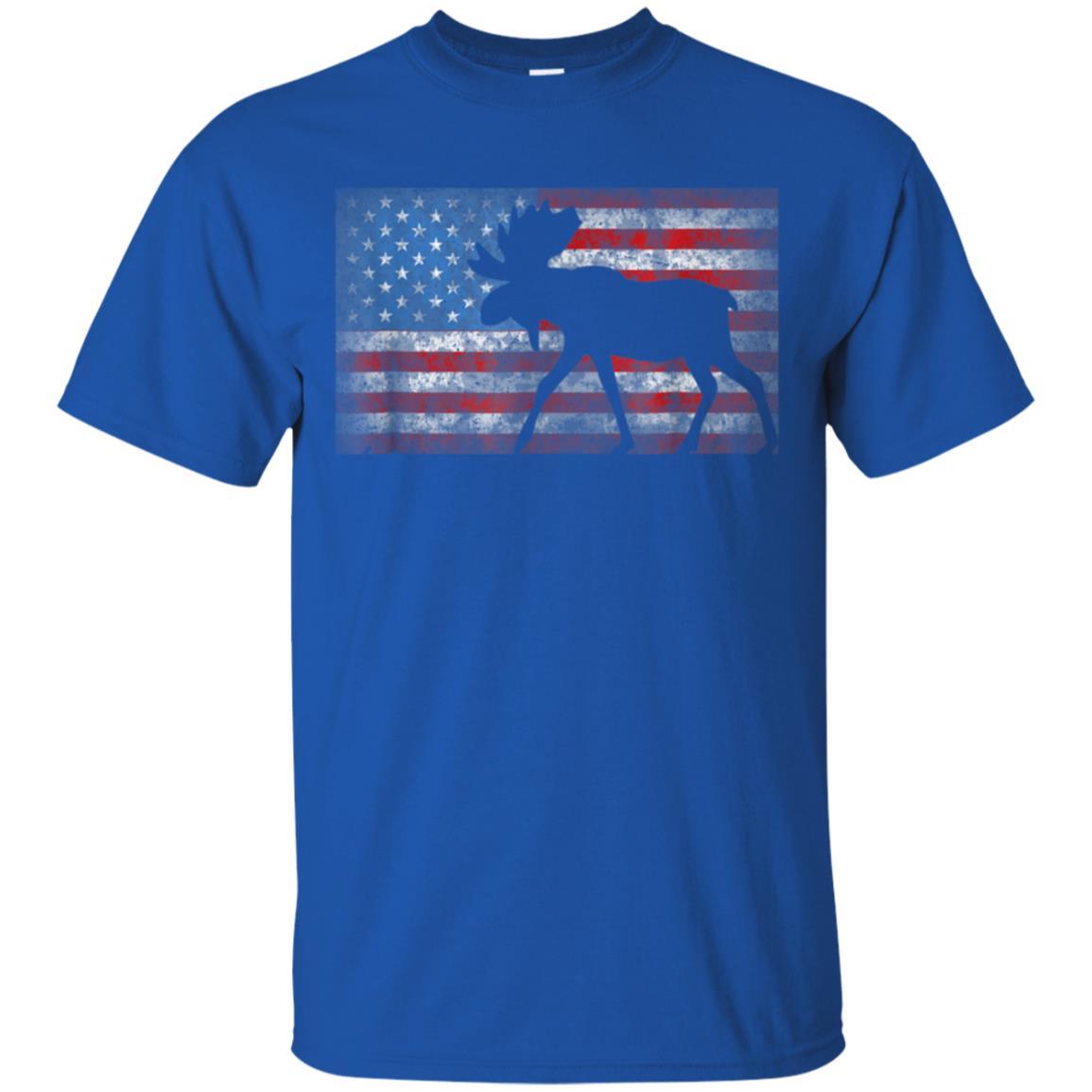 American Flag Moose Shirt 4th of July Animal Gift