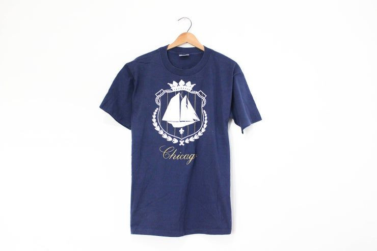 Vintage Blue Chicago Illinois Sailing Shirt