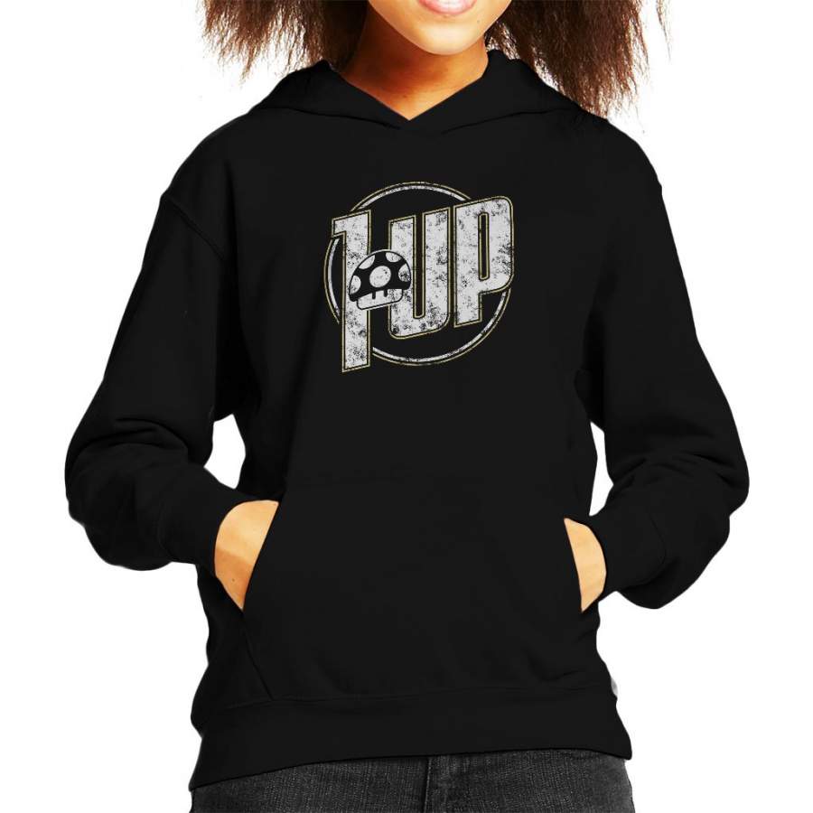 Super Mario 1 Up 7Up Logo Kid’s Hooded Sweatshirt