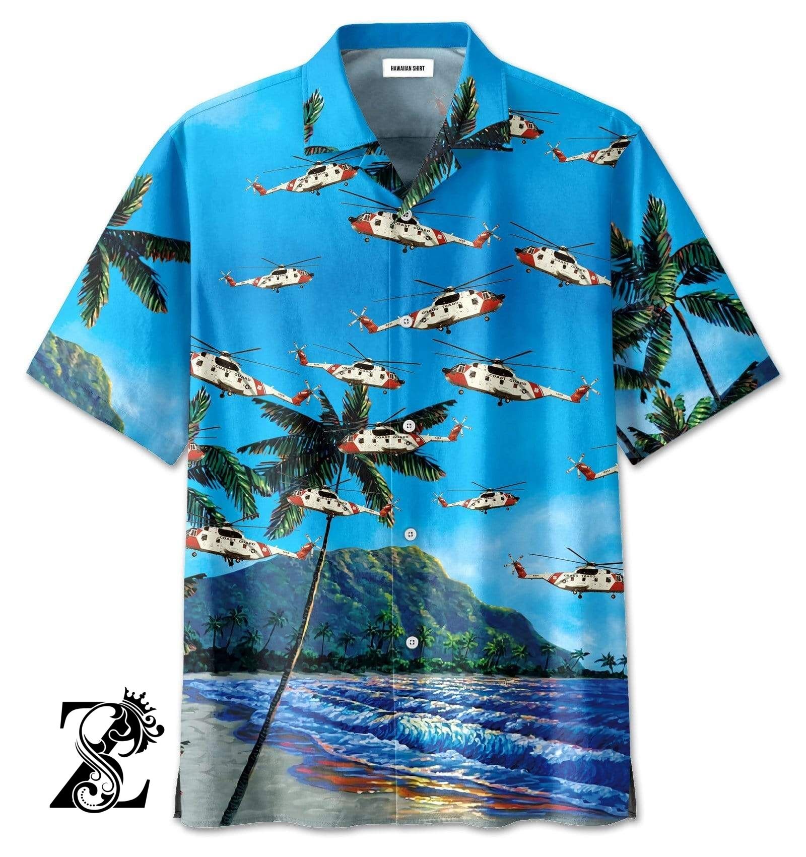 Us Coast Guard H-3 Helicopter Hawaiian Shirts