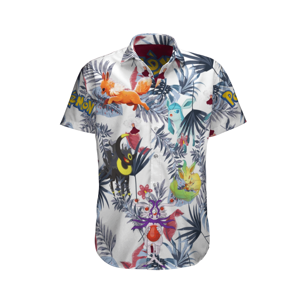 Pokemon Hawaii Shirt Many Types Eevee Tropical White Aloha Ha53809