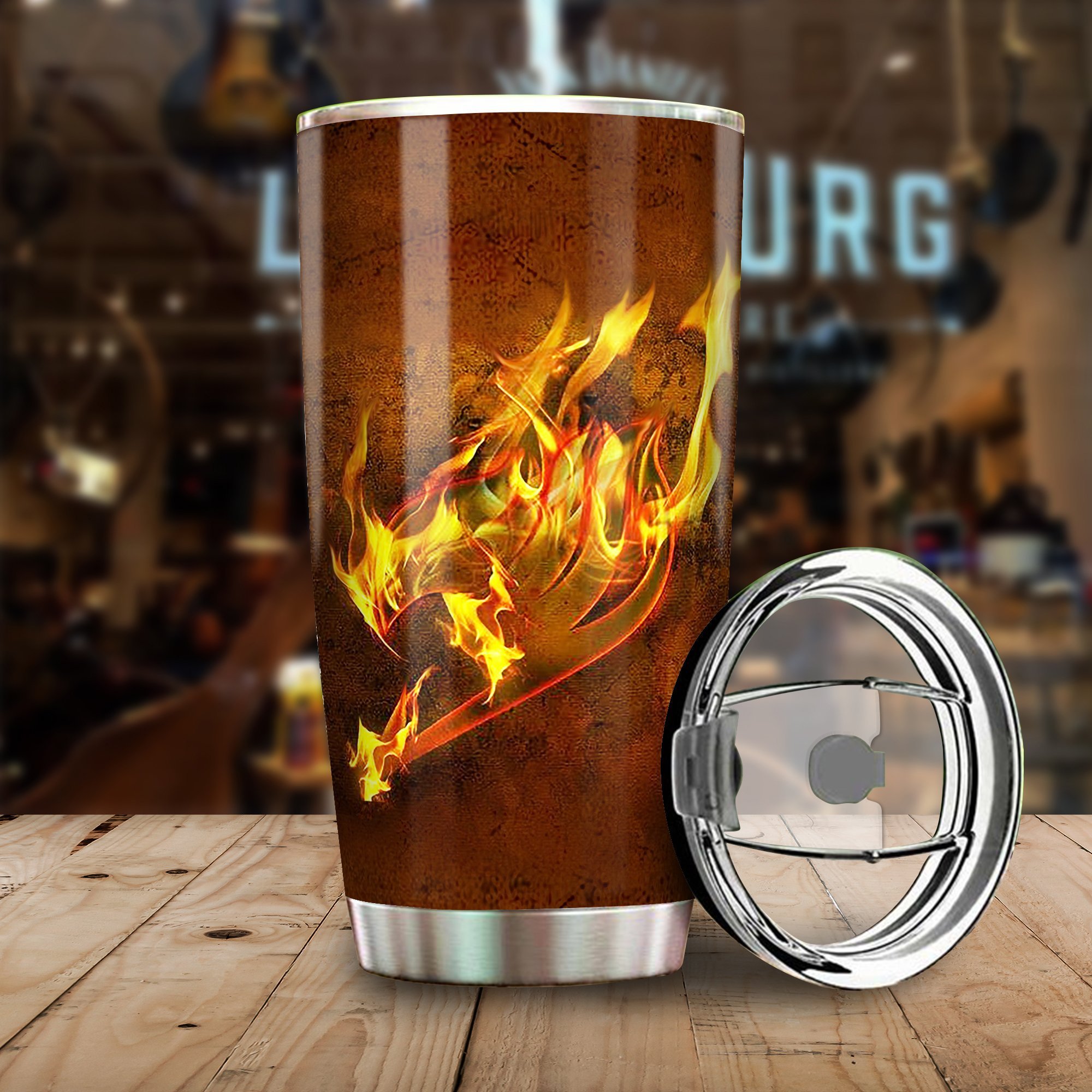 Burning Fairy Tail Logo All Over Print Tumbler