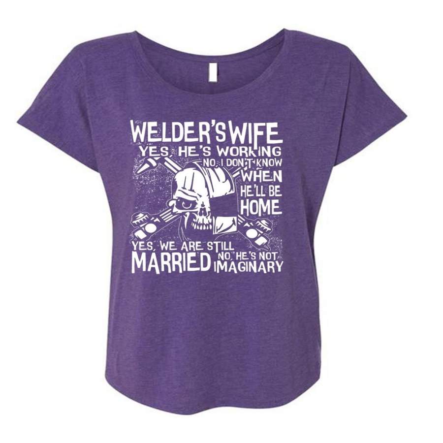 Welder’s Wife T Shirt, We Are Still Married T Shirt, Cool Shirt (Ladies’ Triblend Dolman Sleeve)