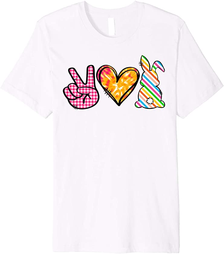 cute peace heart love Easter rabbit bunny Sunday party gift Premium T-Shirt