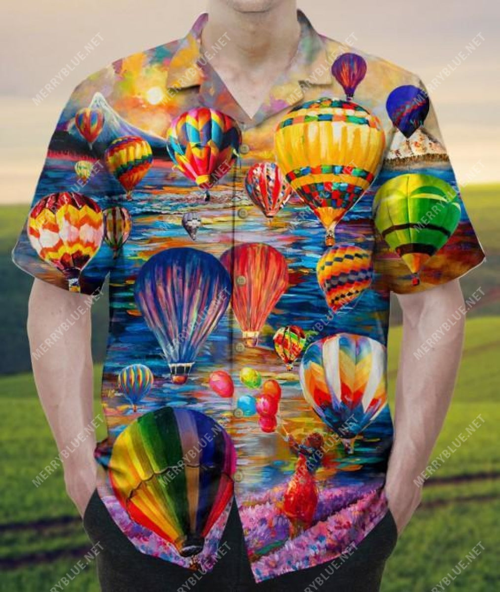 Adventure Is Calling Hot Air Balloon Unisex Hawaiian Shirt