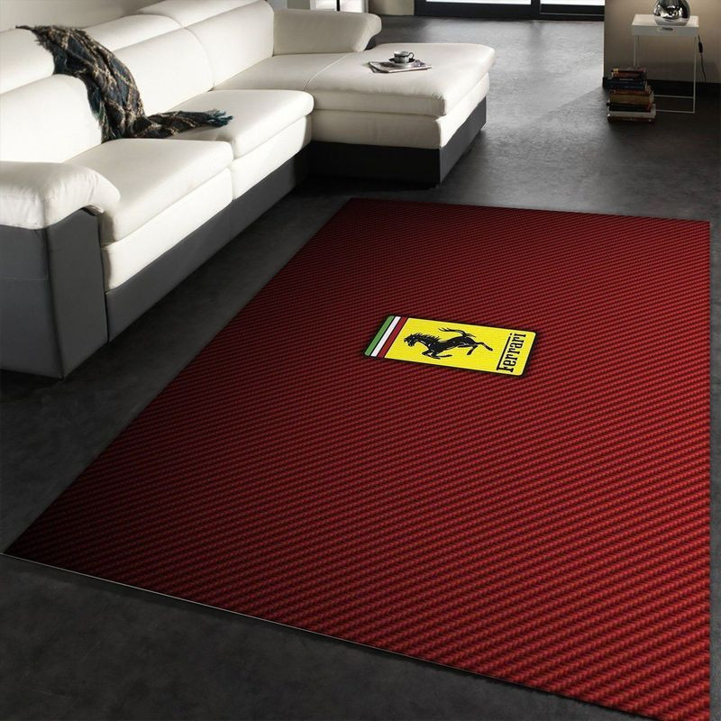 Funmozar Ferrari Logo Area Rug Living Room Rug Home Decor Floor Decor