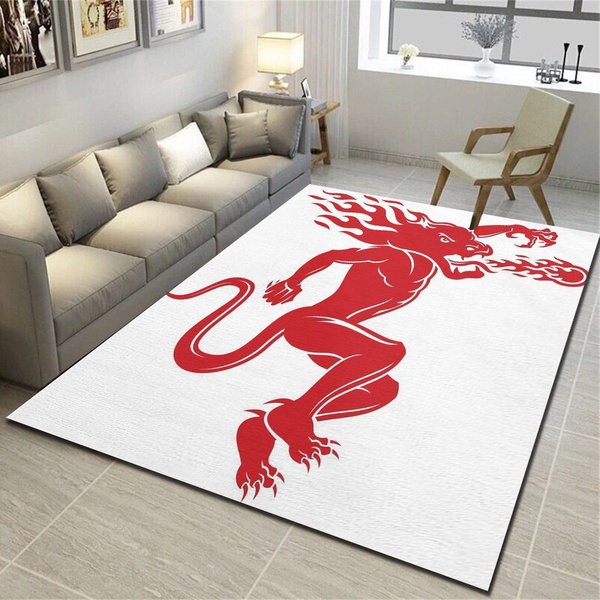 Fireball Cinnamon Whisky Logo Rug, Living Room Carpet, Floor Mat Home Decor