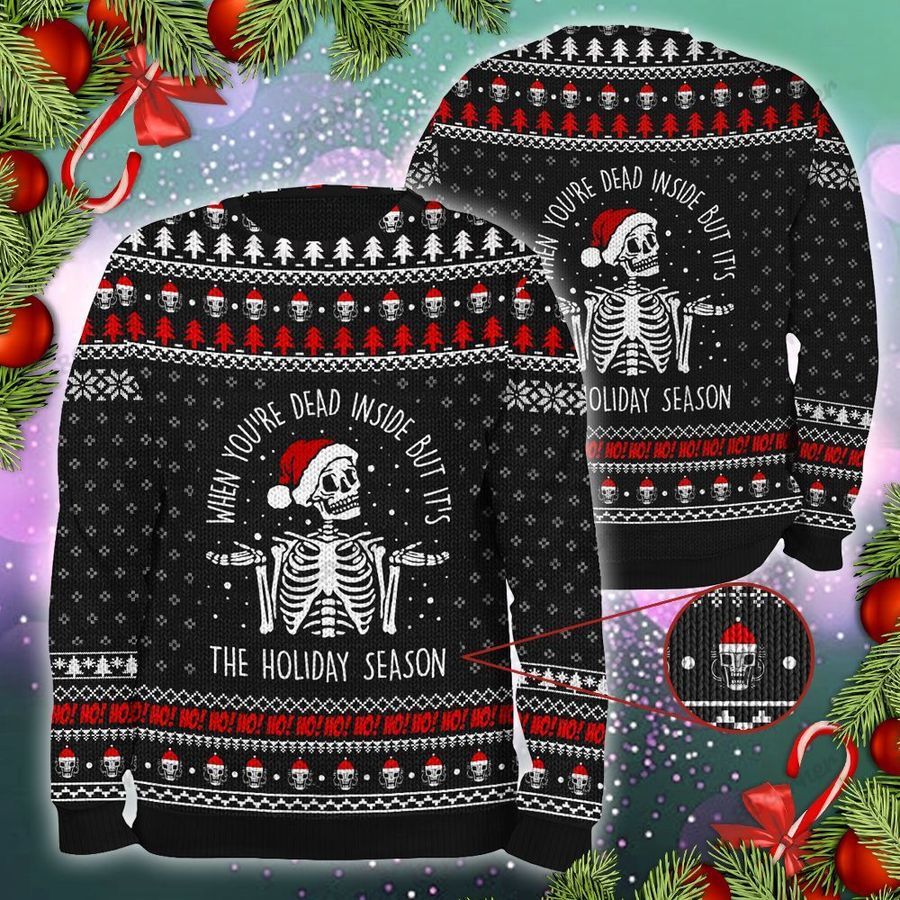 Skull Santa Holiday Season Ugly Sweater #61221L