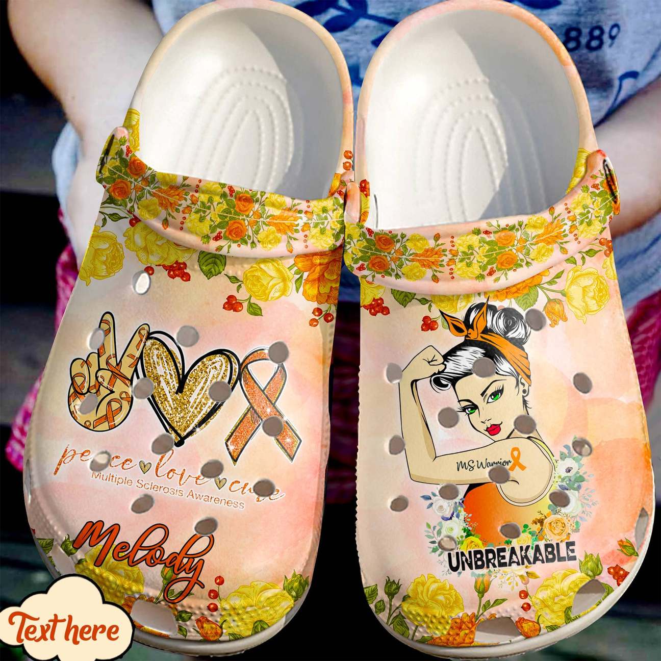 Multiple Sclerosis Personalized Clog, Custom Name, Text, Color, Number Fashion Style For Women, Men, Kid, Print 3D Ms Warrior