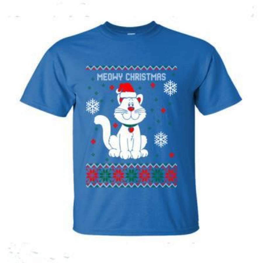 AGR Meowy Christmas Sweater Cat Ugly – Ultra-Cotton T-Shirt