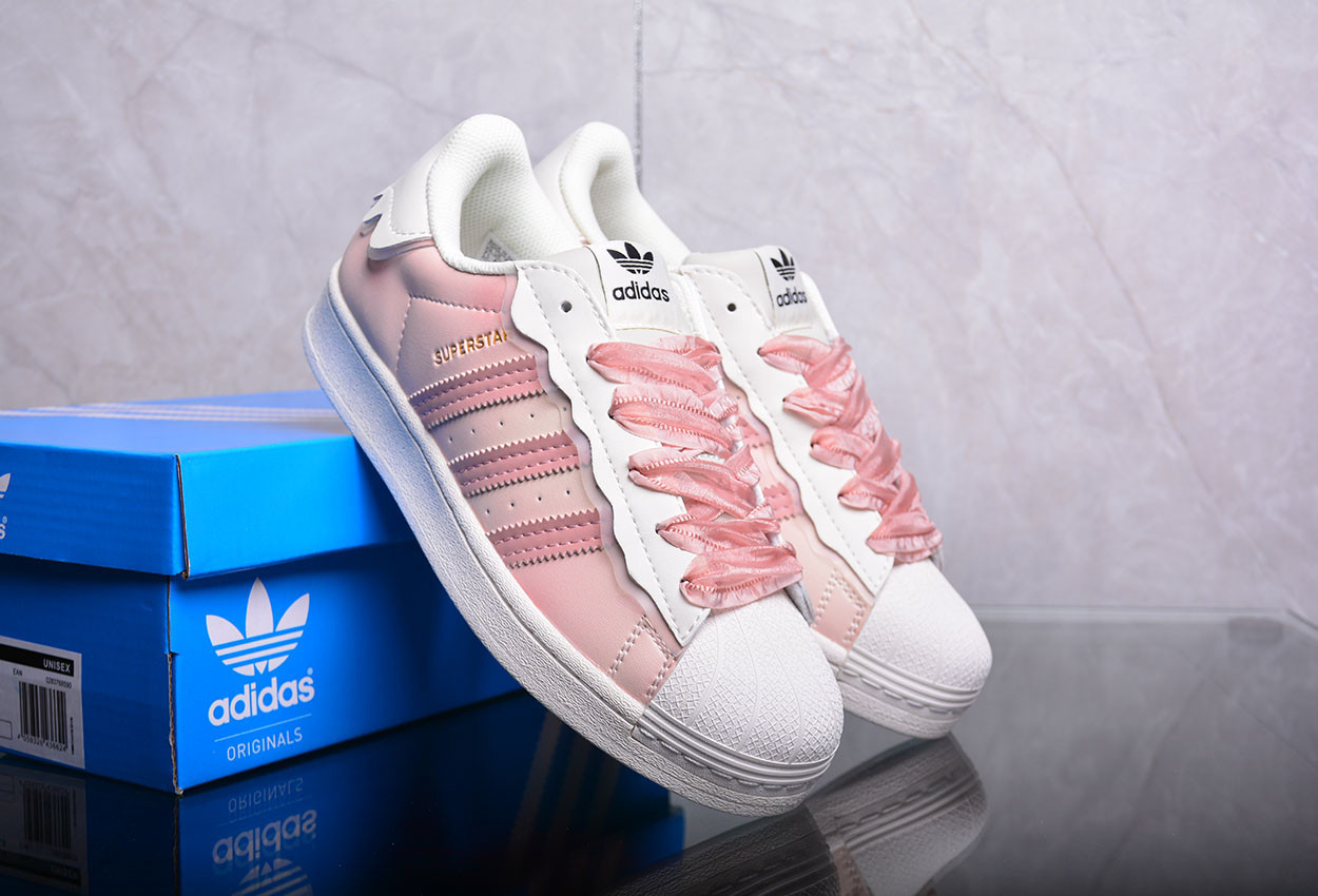 Adidas Superstar Cloud White Pink Shoes Sneakers, Women SNK945845156