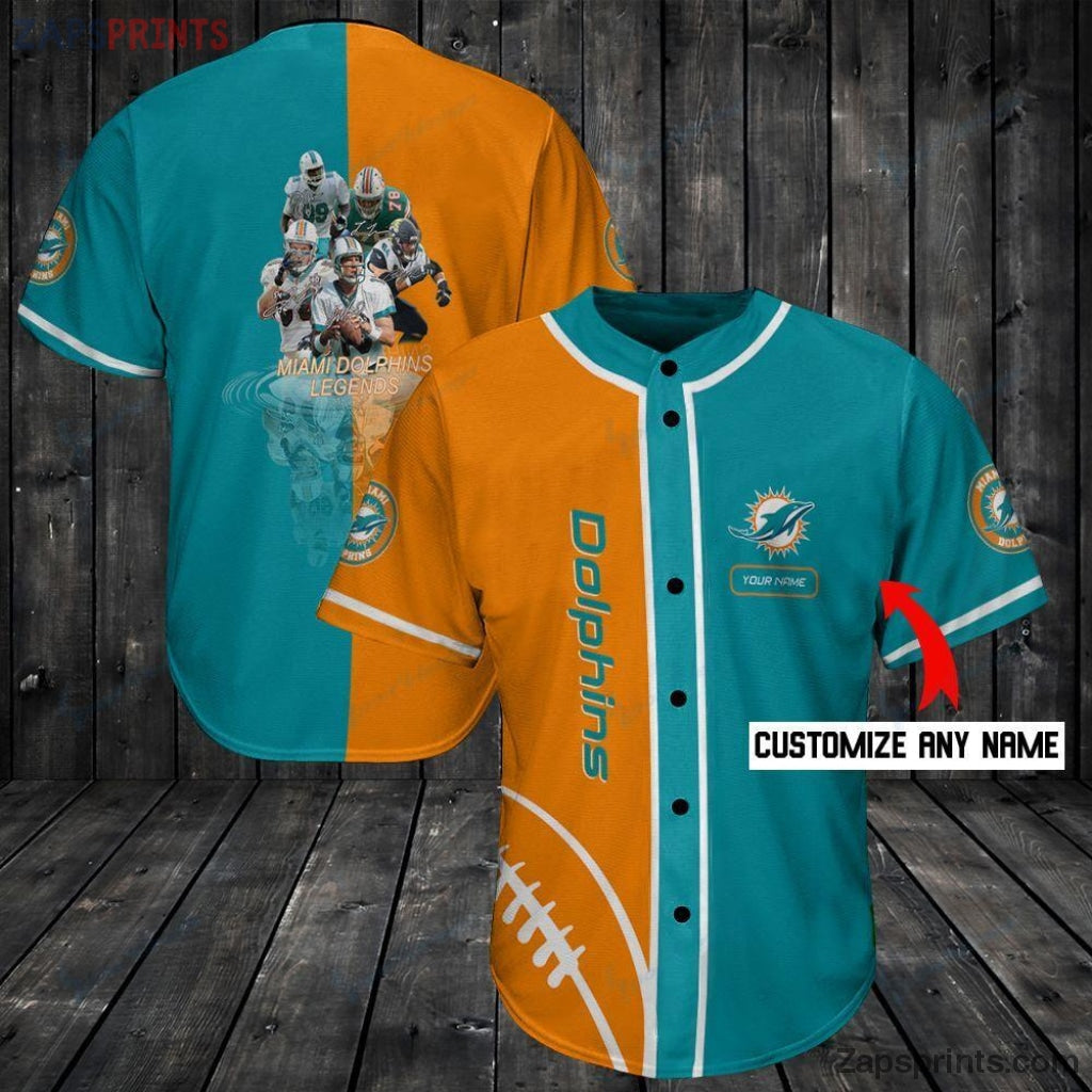 Miami Dolphins Personalized Baseball Jersey Shirt 98