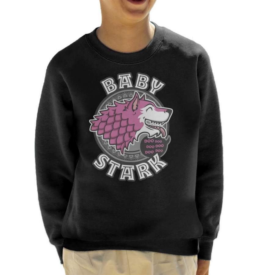 Baby Daughter Stark Baby Shark Family Game Of Thrones Kid’s Sweatshirt