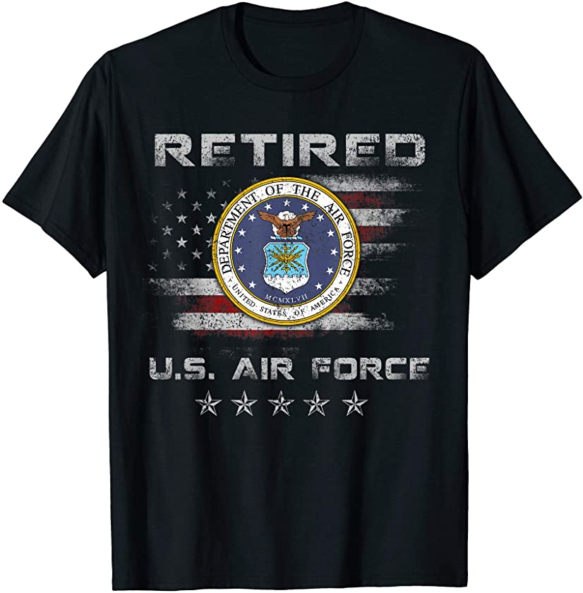 Vintage Retired US Air Force Veteran T-Shirt Patriotic Gift T-Shirt