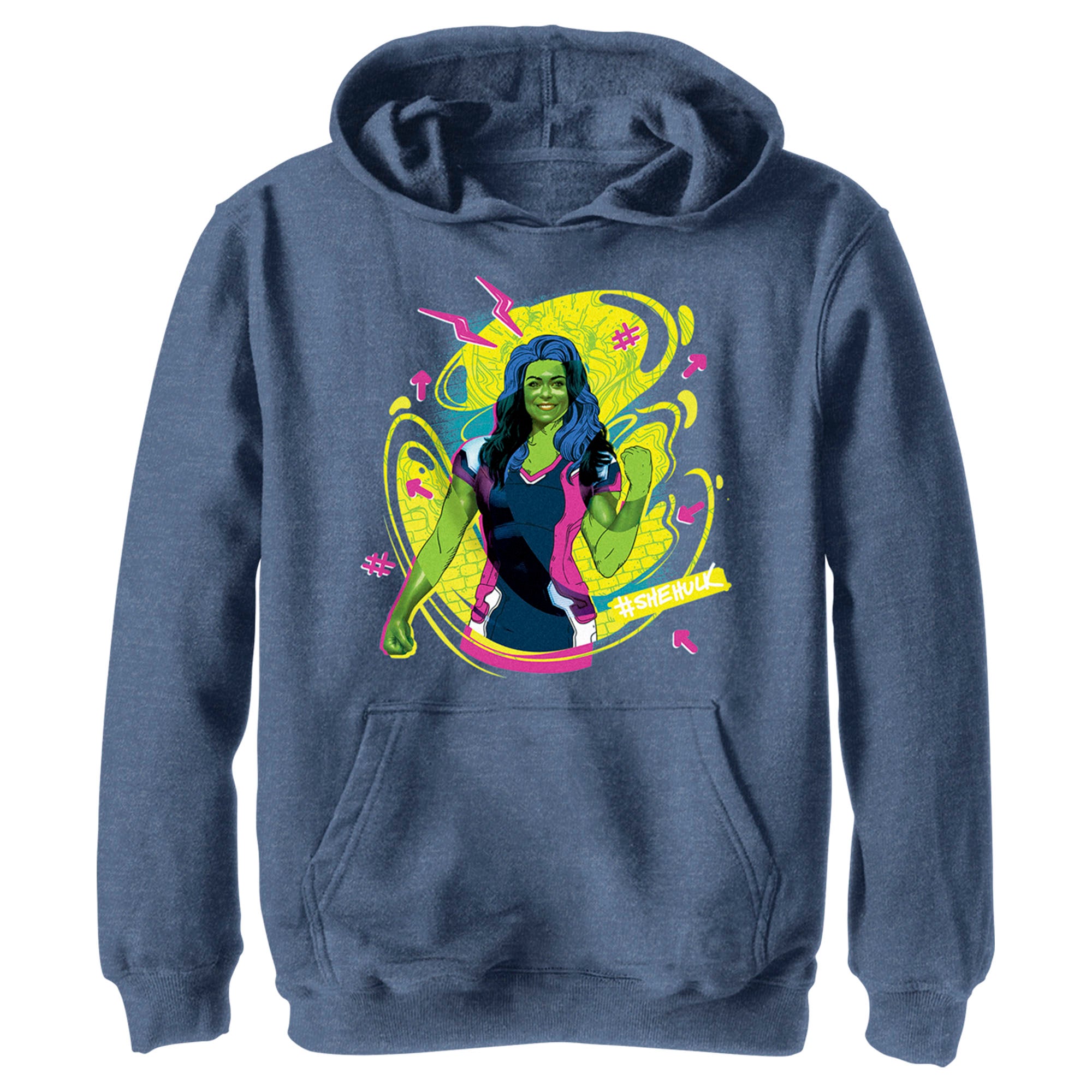 Boy’S She-Hulk: Attorney At Law Real Life Vs Cartoon Pull Over Hoodie