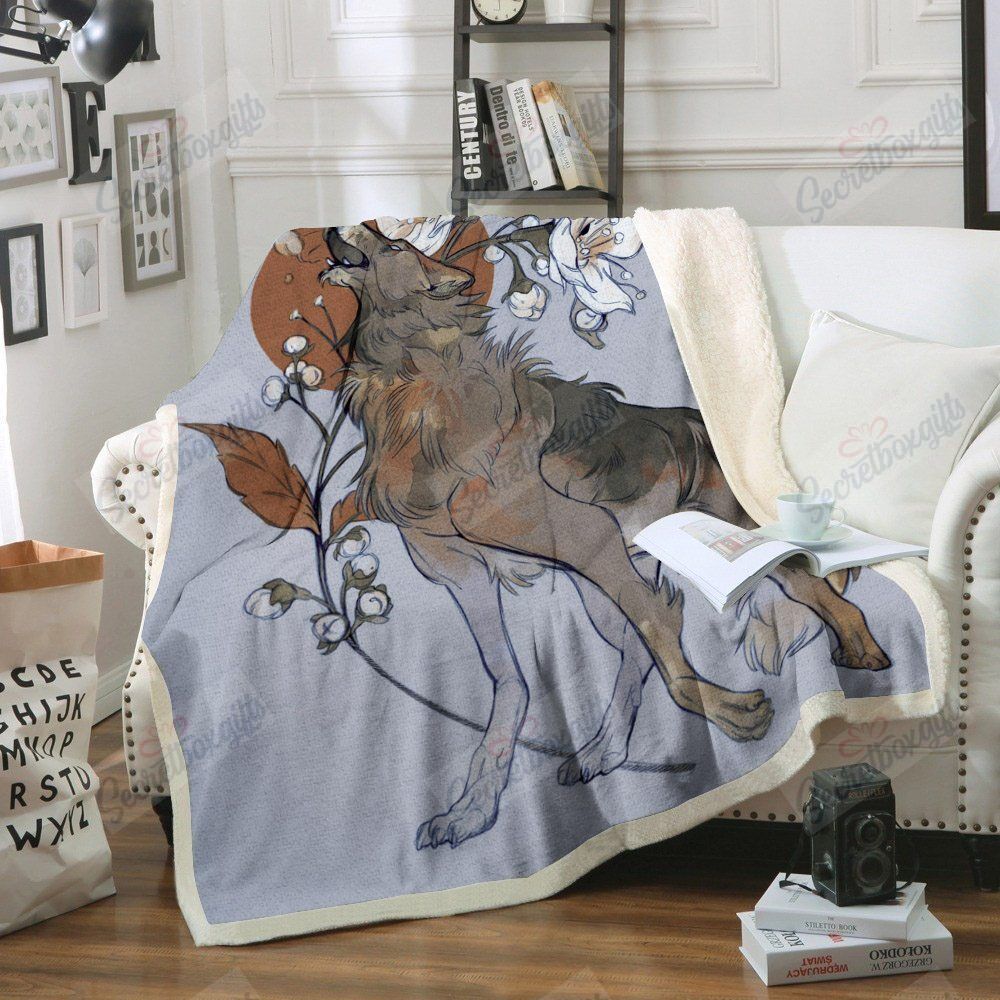 Wolf Flower Gs-Cl-Kc0307 Fleece Blanket