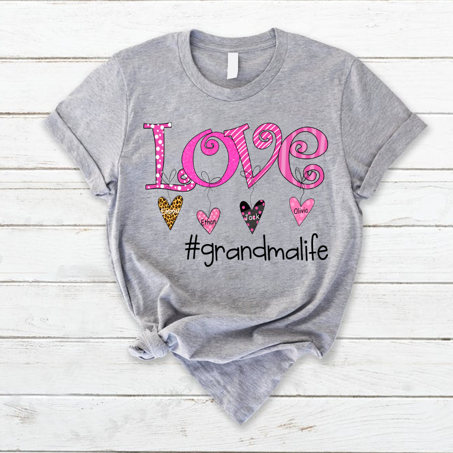 Love Heart Kids Grandma Life Shirt