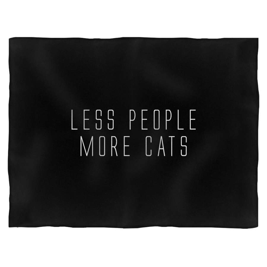 Less People More Cats Funny Cat Animal Lover Kitten Owner Blanket