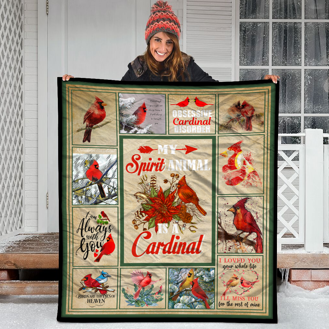 Spirit Animal Quote Cardinal Bird- Style 3 Fleece Blanket Small Medium Large X-Large