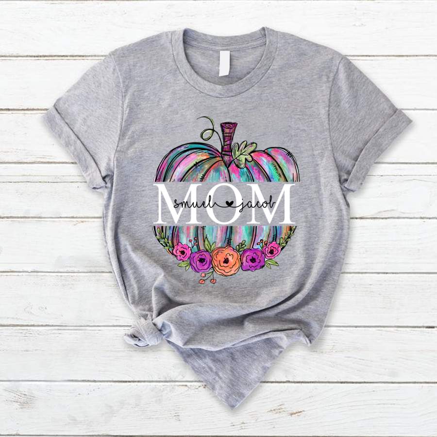 Personalized Mom Pumpkin Kids Names – Halloween Shirt