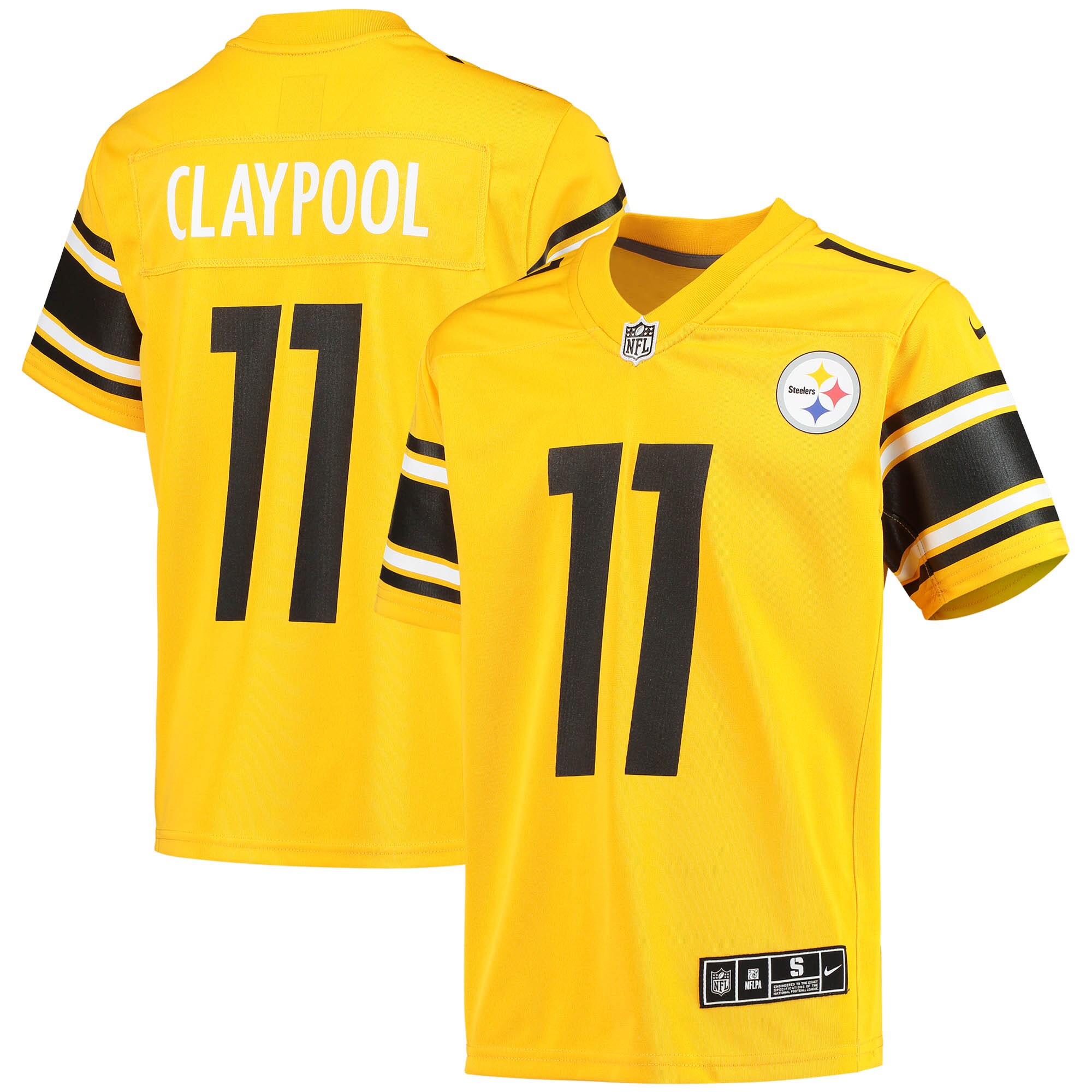 Chase Claypool Pittsburgh Steelers Youth Inverted Team Game Jersey – Gold