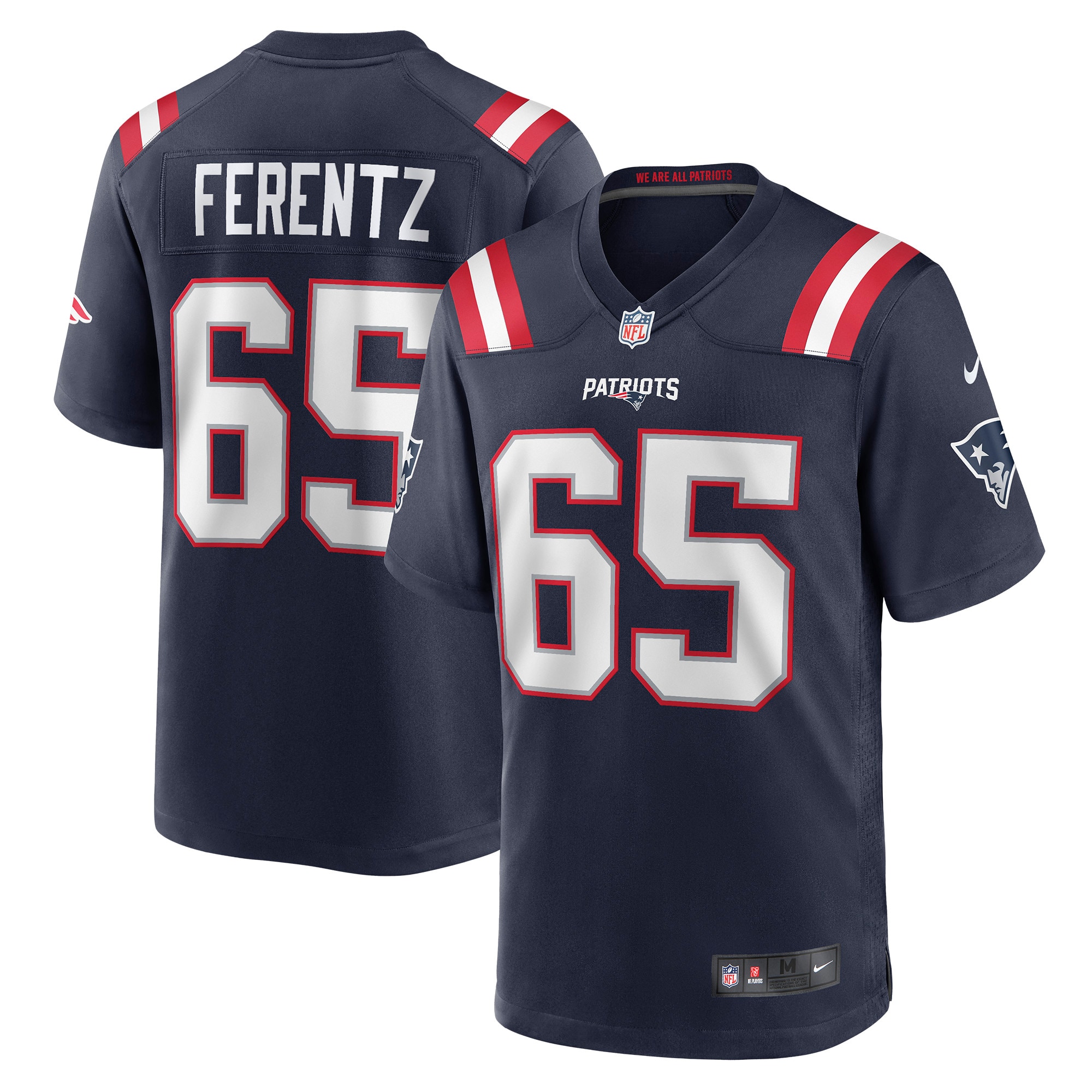 Men’s New England Patriots James Ferentz Navy Game Jersey