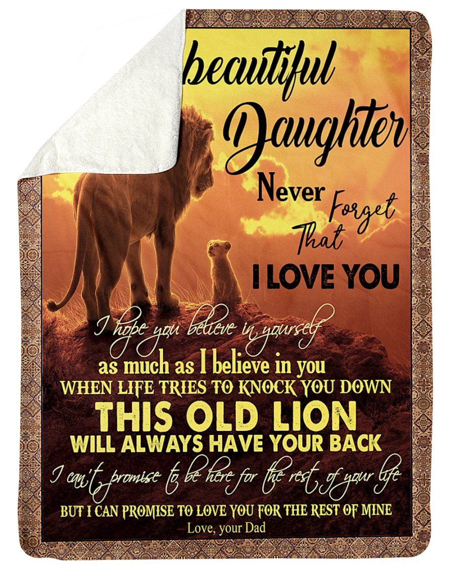 To My Lion Daughter I Can Promise To Love You For The Rest Of Mine Gifts From Dad Fleece Blanket