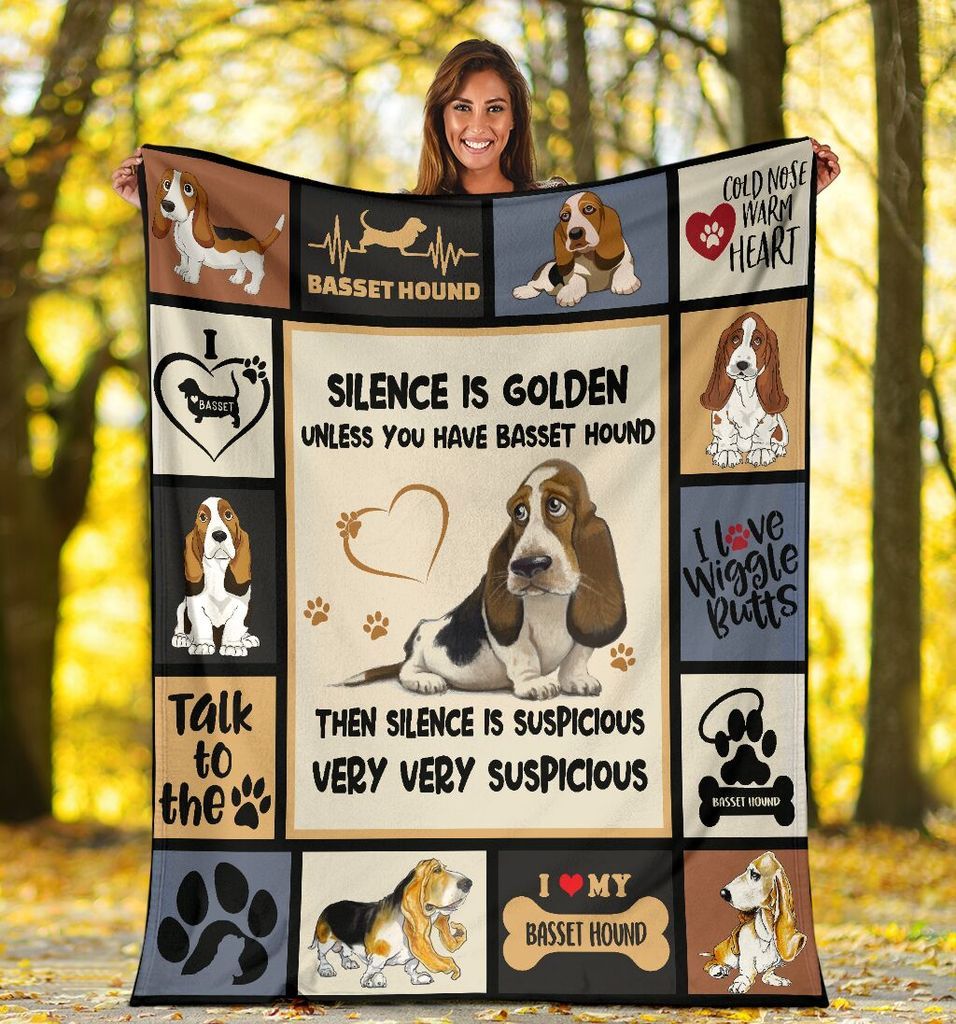 Basset Hound Dog, Gift For Dog Lover Fleece Blanket