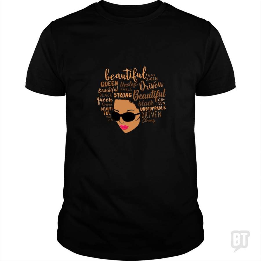 Black Girl Magic Shirt Afro Words Driven Unstoppab