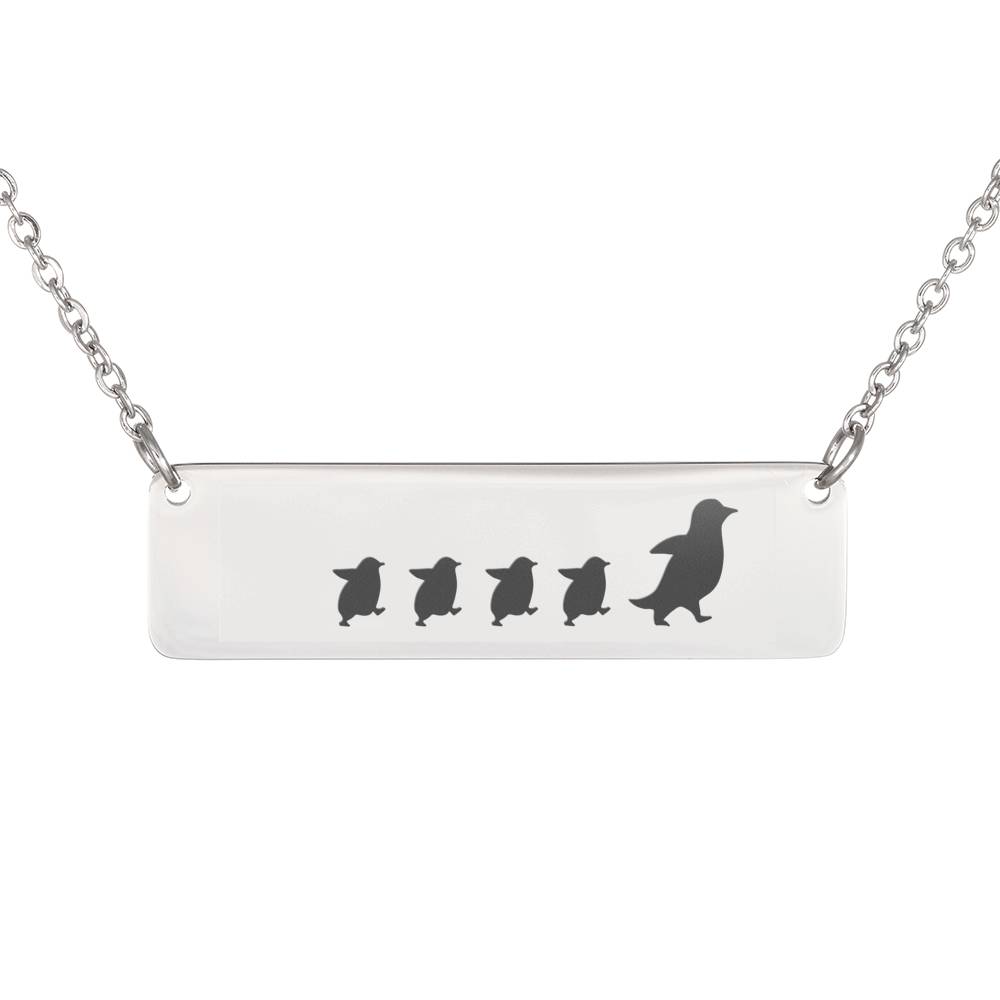 Personalized Mama Penguin + 4 Penguin Chicks – Necklace