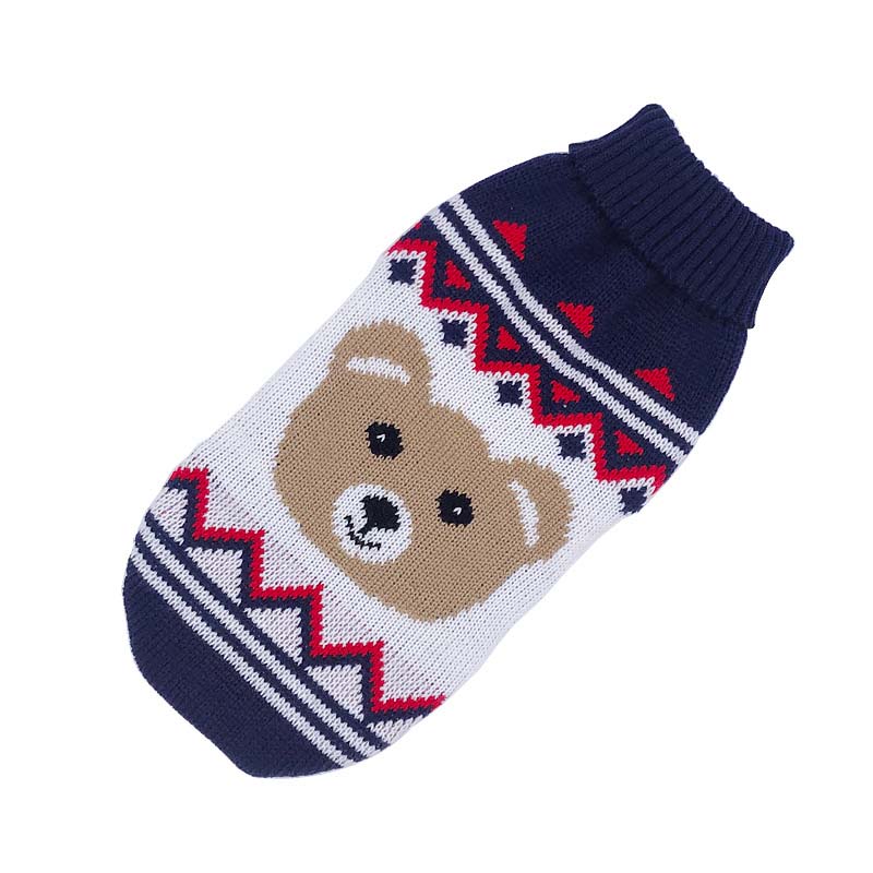 Cartoon Puppy Dog Sweater Winter Warm Clothing for Small Dogs Christmas Costume Chihuahua Coat Knitting Crochet Cloth Jersey alx