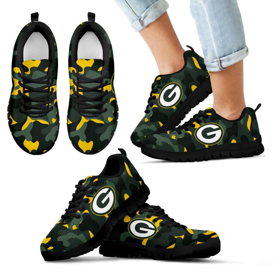 Military Background Energetic Green Bay Packers Sneakers