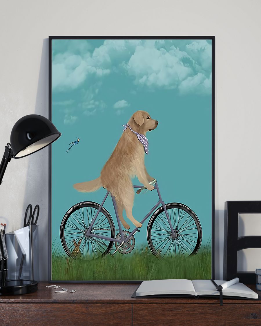 Cycling Retriever Vertical Canvas And Poster | Wall Decor Visual Art