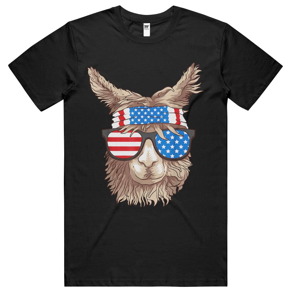 4Th July Shirts, Fourth Of July Tshirts, Patriotic Shirt Womens Men, Usa Patriotic Llama Cute Animal Lovers Funny America Gift T Shirts