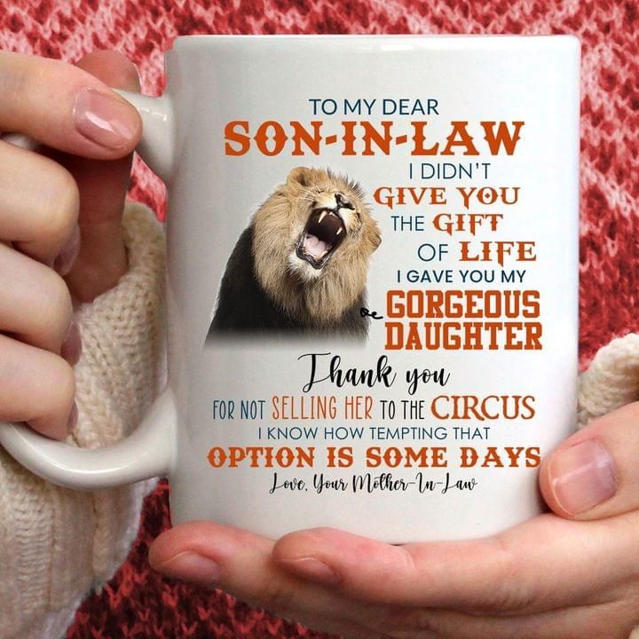 To beloved son in law present of life lion roar priceless daughter thank sell her mother birthday gift mug