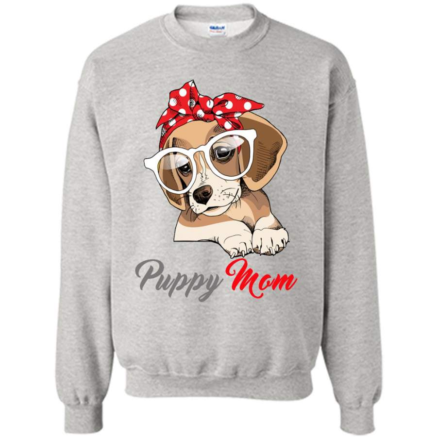 Mom Love Red Bandana Headband Puppy Beagle – Gildan Crewneck Sweatshirt