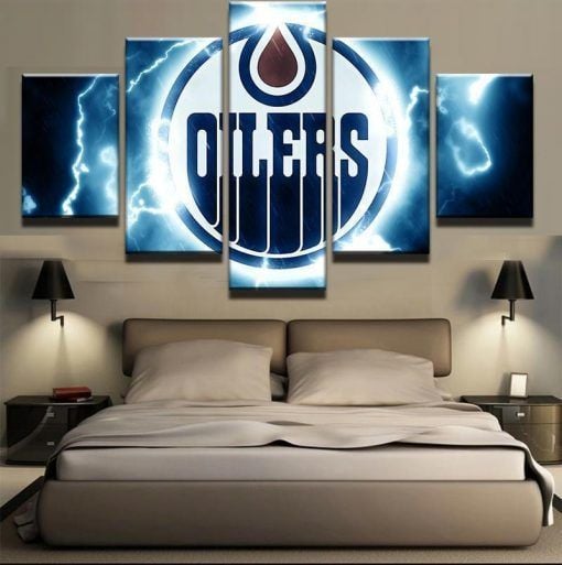 Edmonton Oilers 5 Sport 5 Panel Canvas Art Wall Decor