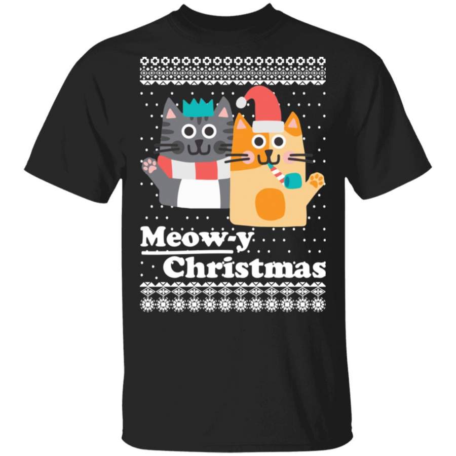 Cats Meowy Christmas Funny Ugly Christmas Sweatshirt